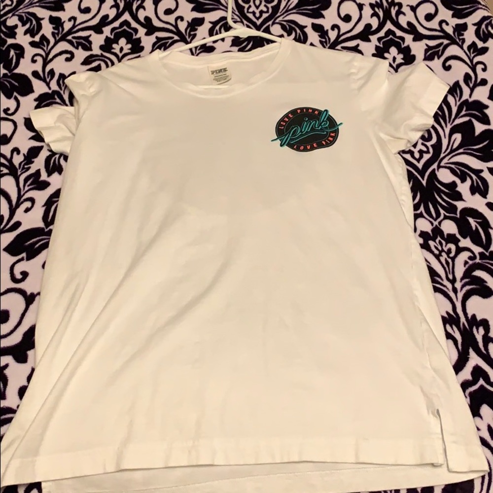 Pink VS shirt. Design on front and back